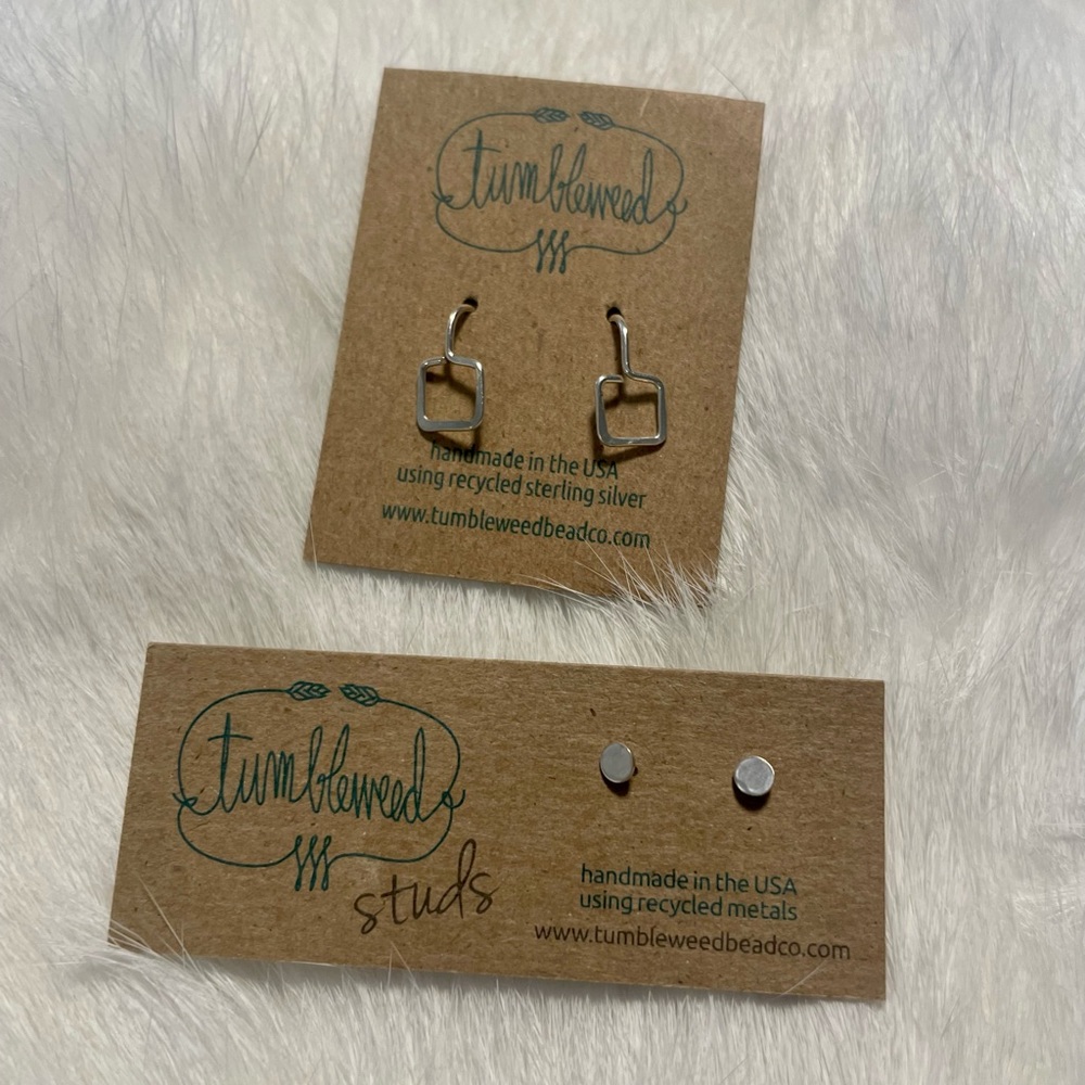 *Two Pairs- Sterling Silver Earrings* Never Worn